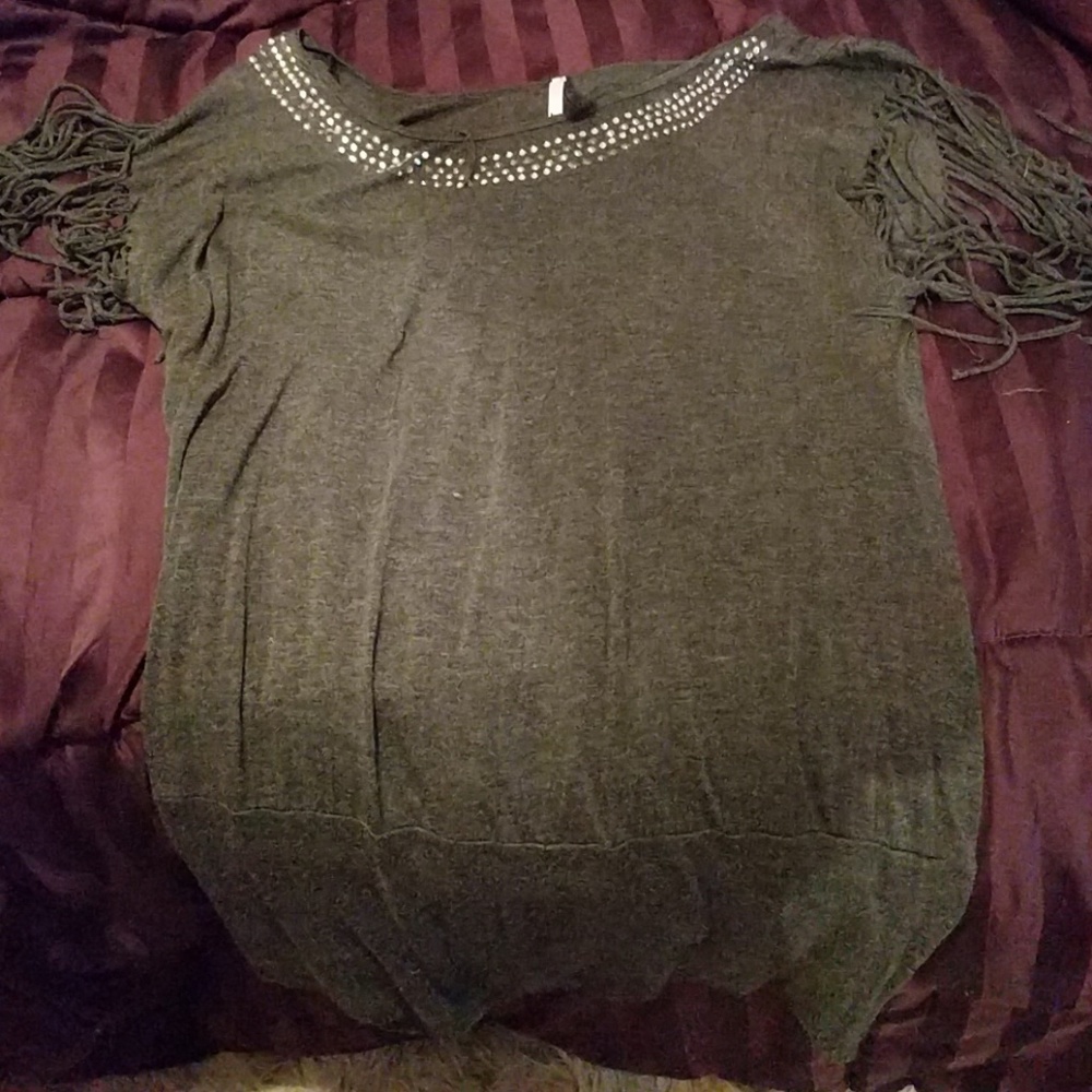 Fringed womens long top